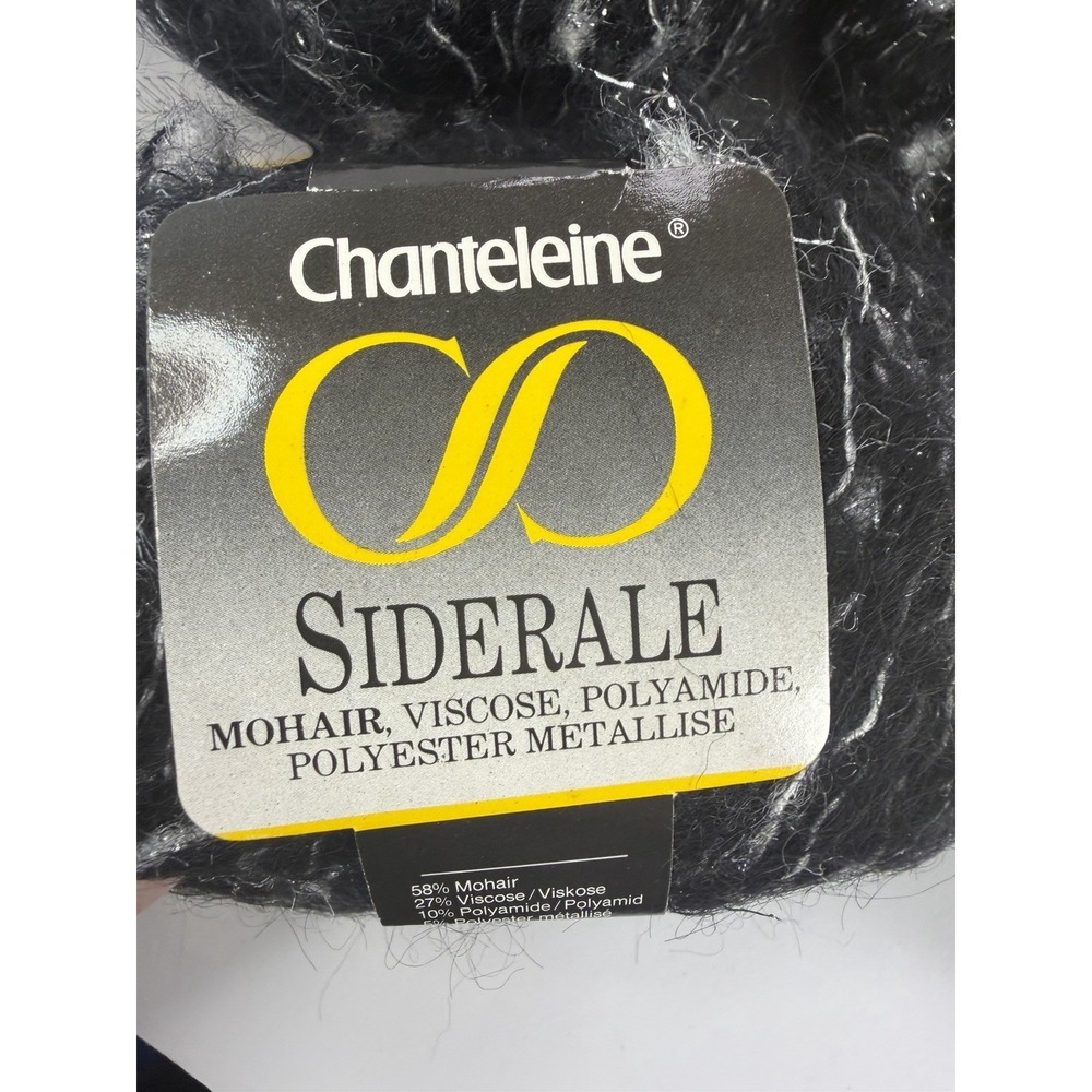 Chanteleine Yarn Siderale Mohair Blend Black White Lot Of 10 Made France - Picture 2 of 7